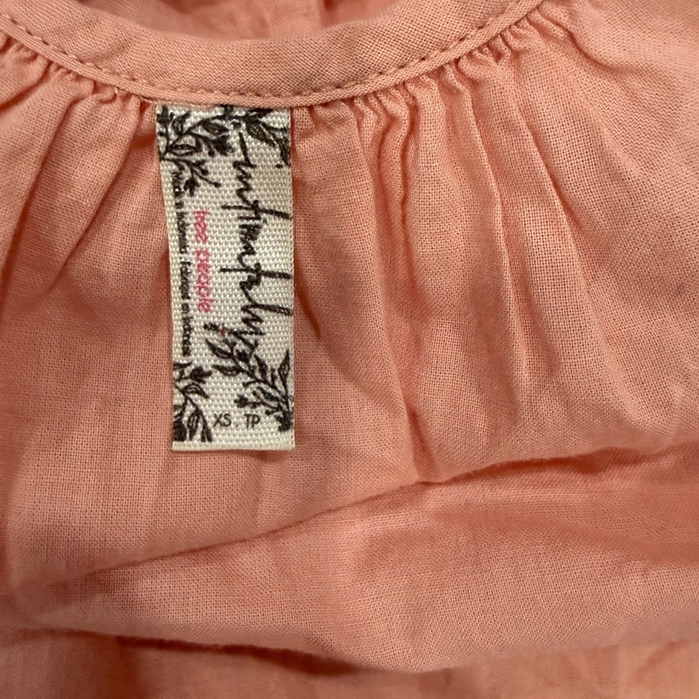 Free People Peach Ruffle Detail Top - Picture 6 of 7